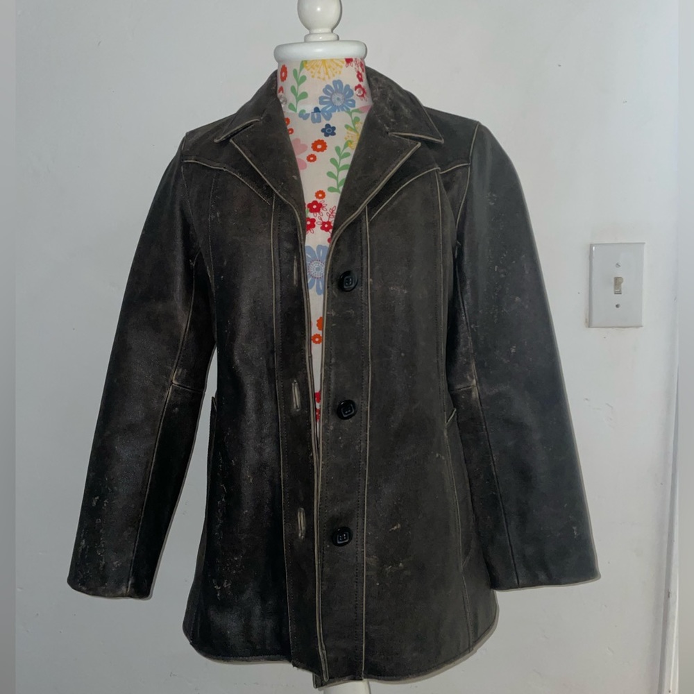 Leather coat